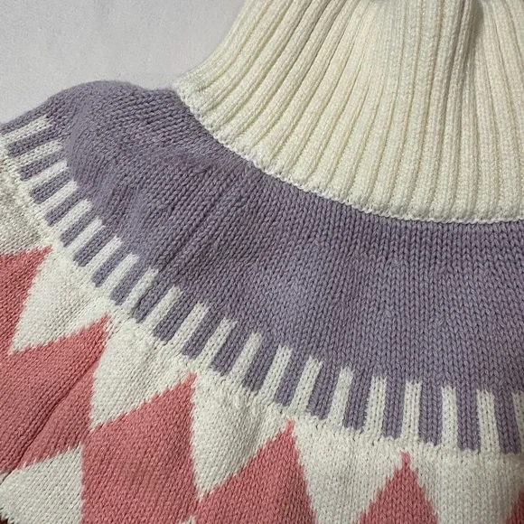 Free Assembly Cream Sweater with Pink and Purple Patterns- Cotton & Wool - Picture 13 of 15